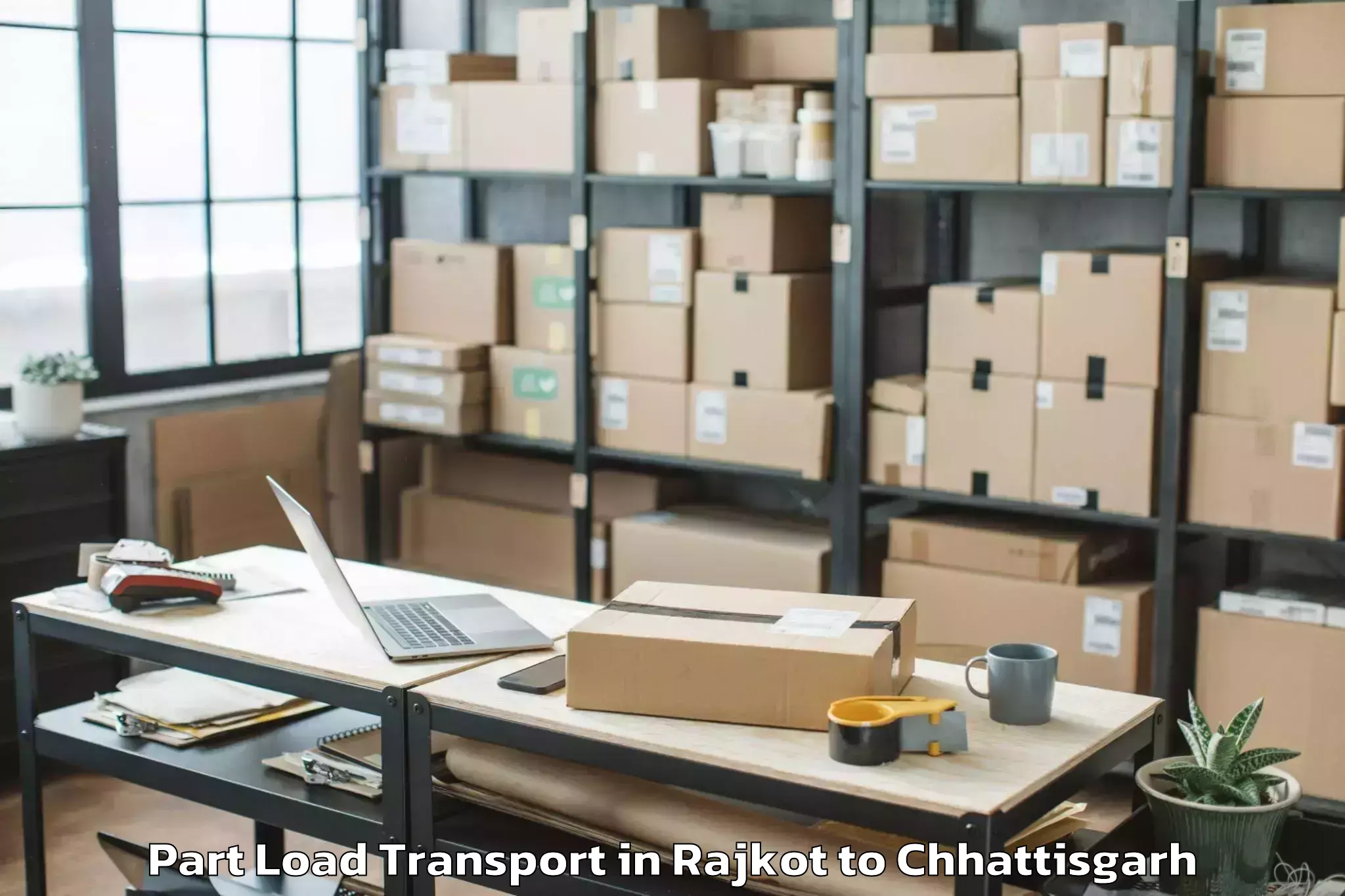 Top Rajkot to Bastar Part Load Transport Available